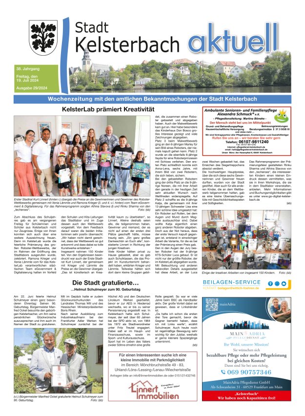 Kelsterbach aktuell Titelblatt 29/2024