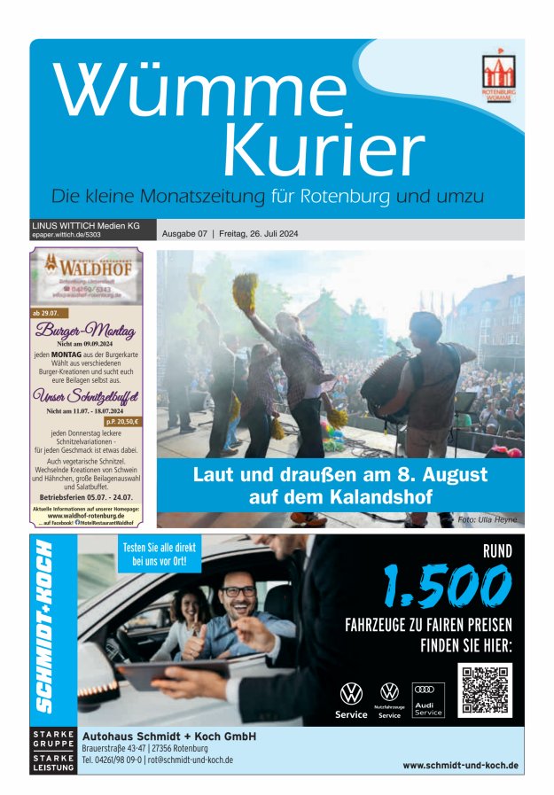Wümme Kurier Titelblatt 07/2024