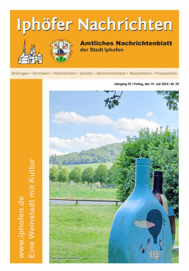 Iphöfer Nachrichten Titelblatt 29/2024