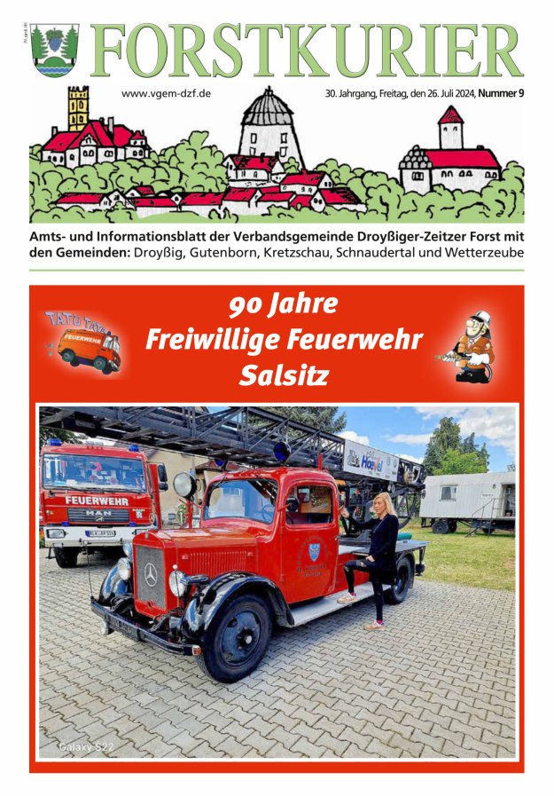 Forstkurier Amts- u. Informationsblatt VG Droyßiger-Zeitzer Forst Titelblatt 09/2024