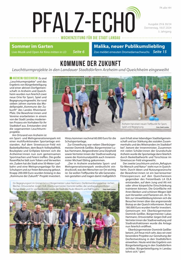Pfalz-Echo Titelblatt 29/2024