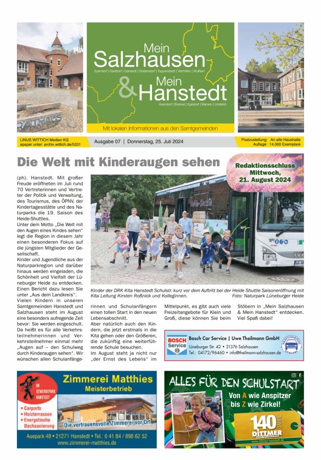 Mein Salzhausen   Mein Hanstedt Titelblatt 07/2024
