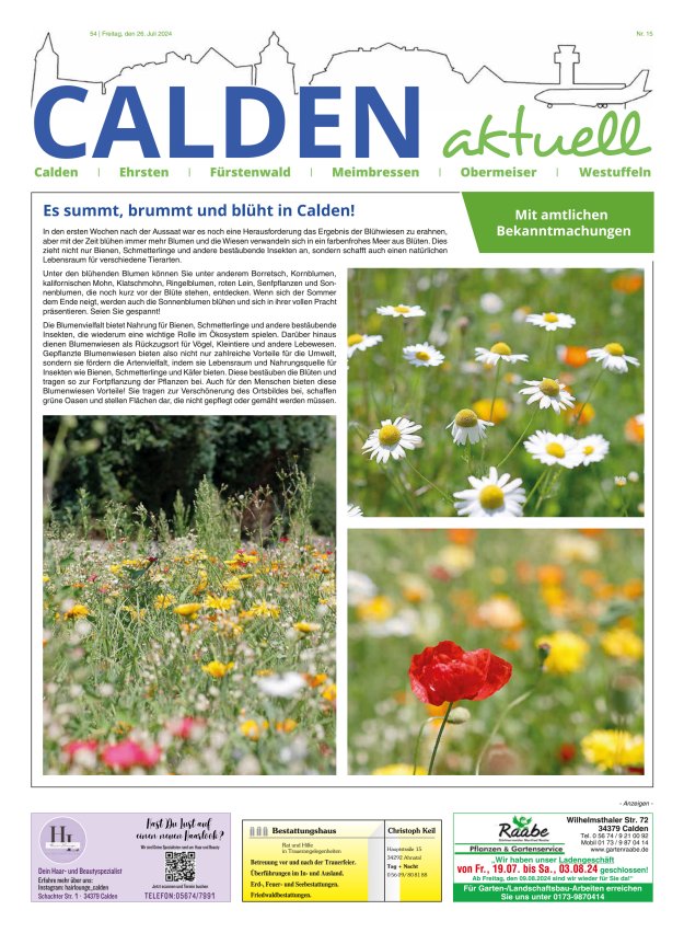 Calden aktuell Titelblatt 15/2024