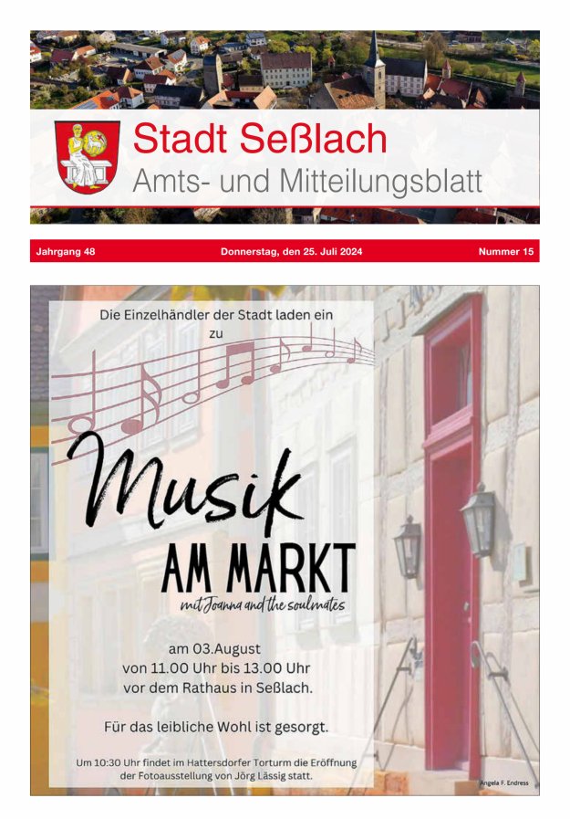 Amts- und Mitteilungsblatt Stadt Seßlach Titelblatt 15/2024