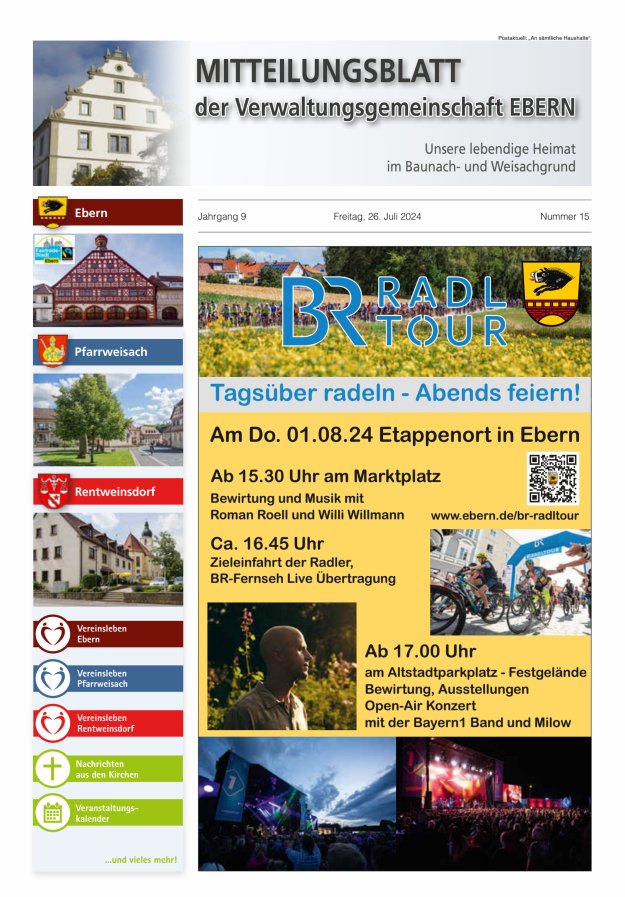 Mitteilungsblatt der Verwaltungsgemeinschaft Ebern Titelblatt 15/2024
