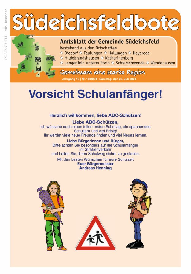 Amtsblatt der Gemeinde Südeichsfeld Titelblatt 10/2024