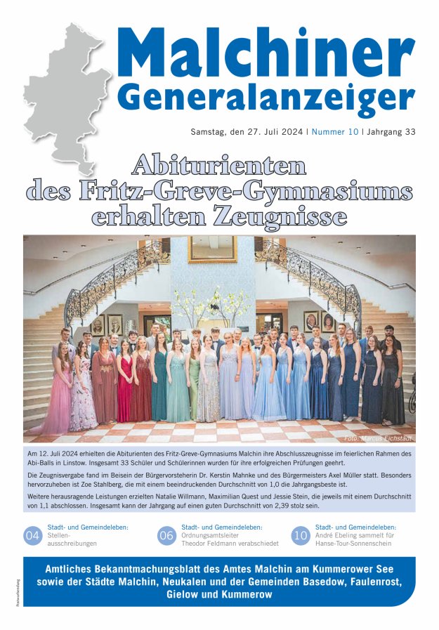 Malchiner Generalanzeiger Titelblatt 10/2024