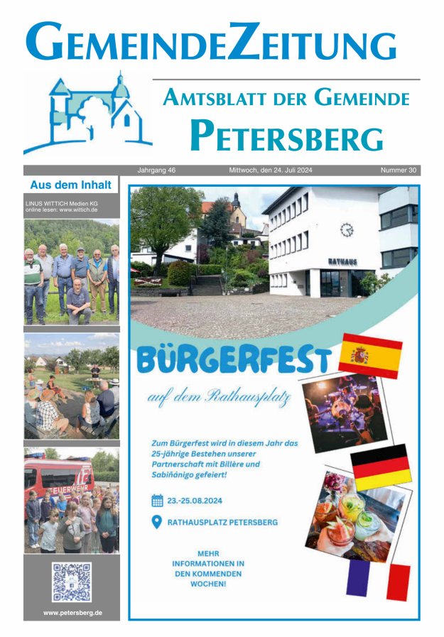 Amtsblatt Blickpunkt Petersberg Titelblatt 30/2024