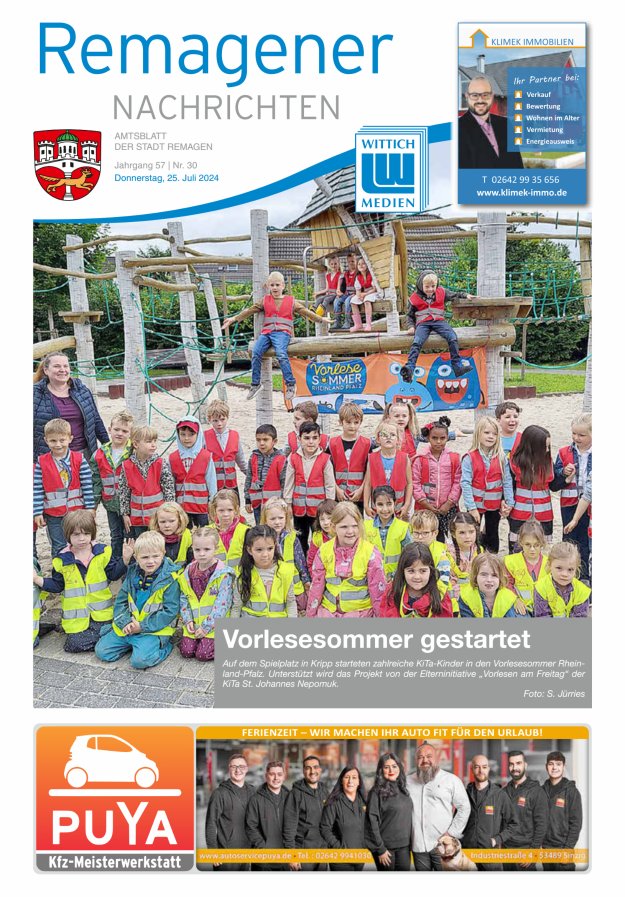 Remagener Nachrichten Titelblatt 30/2024