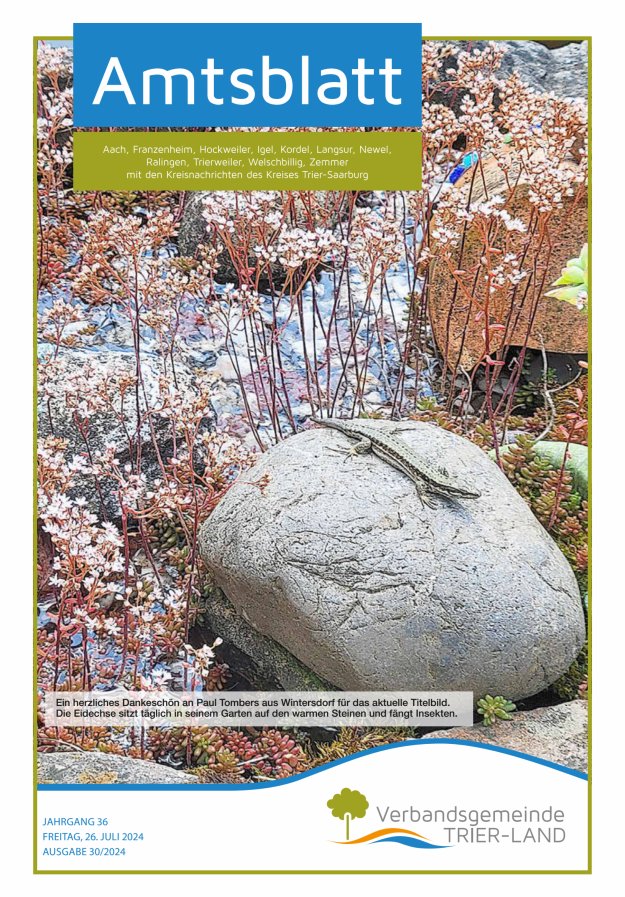 Amtsblatt VG Trier-Land Titelblatt 30/2024