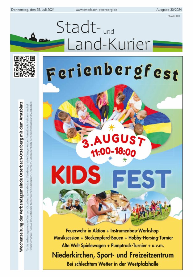 Stadt- und Land-Kurier Otterbach-Otterberg Titelblatt 30/2024