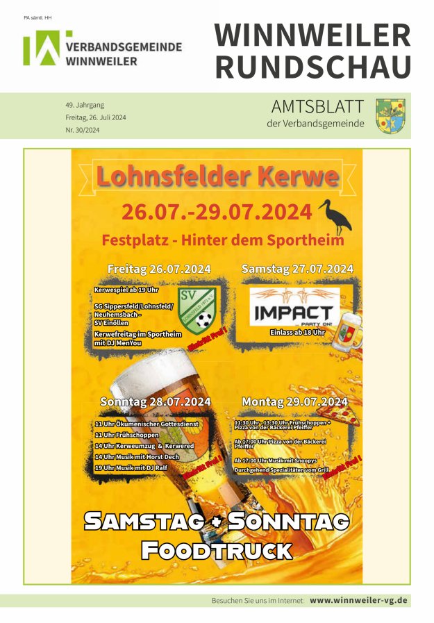 Winnweiler Rundschau Titelblatt 30/2024