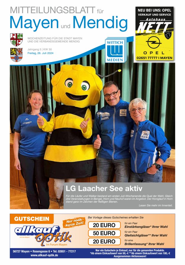 Mitteilungsblatt für Mayen und Mendig Titelblatt 30/2024