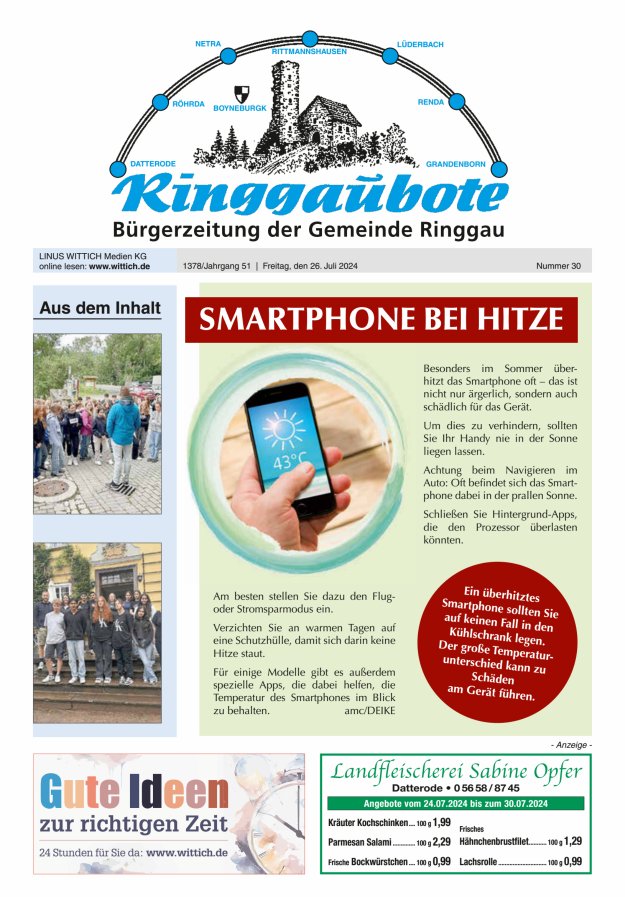 Ringgaubote Titelblatt 30/2024