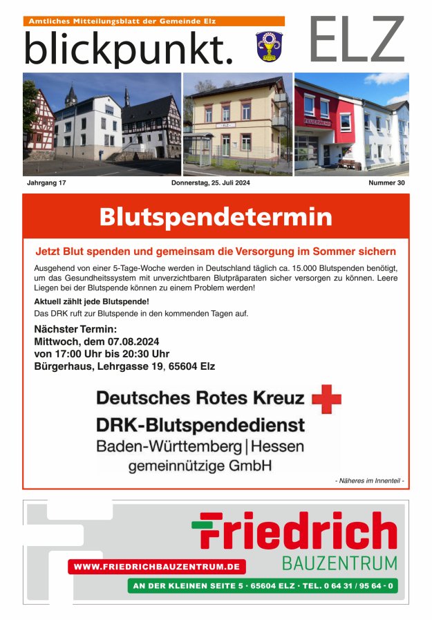 Blickpunkt Elz Titelblatt 30/2024