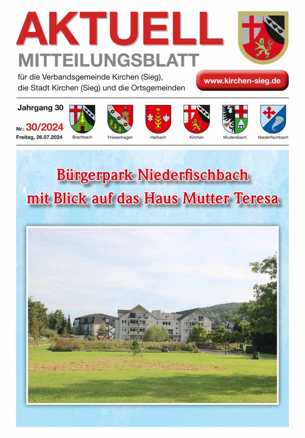 Aktuell - Mitteilungsblatt für die VG Kirchen (Sieg) Titelblatt 30/2024
