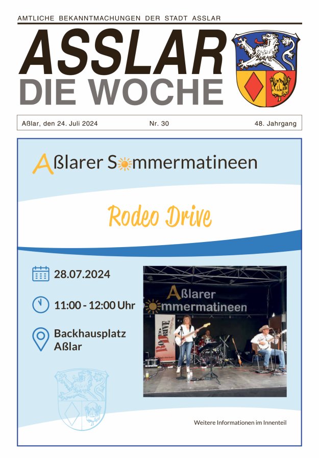 Asslar - Die Woche Titelblatt 30/2024