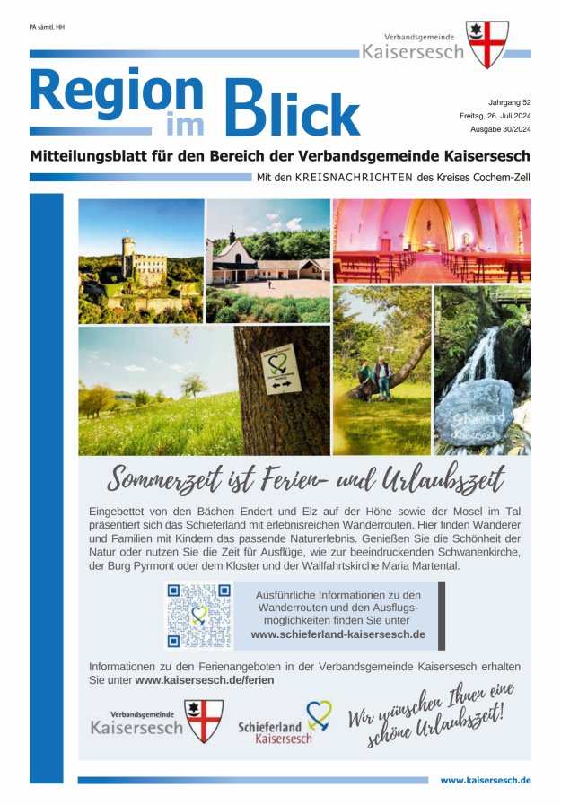 Region im Blick VG Kaisersesch Titelblatt 30/2024