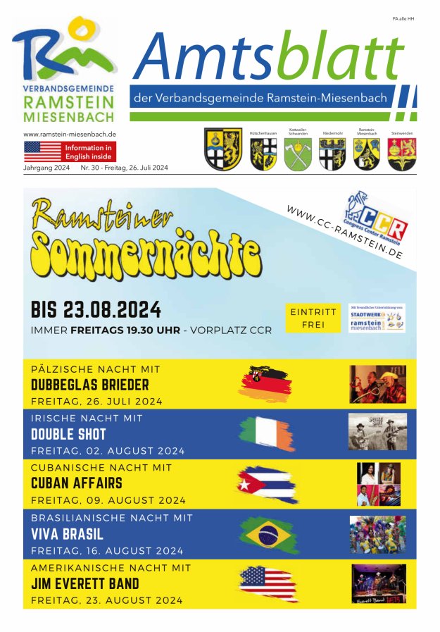 Amtsblatt VG Ramstein-Miesenbach Titelblatt 30/2024
