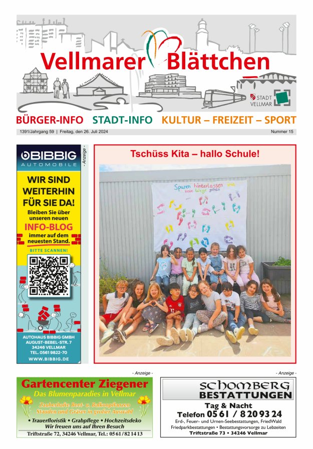Vellmarer Blättchen Titelblatt 15/2024