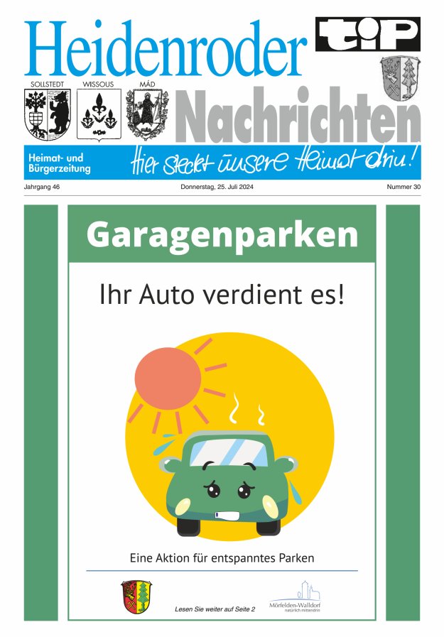 "tip" Heidenroder Nachrichten Titelblatt 30/2024