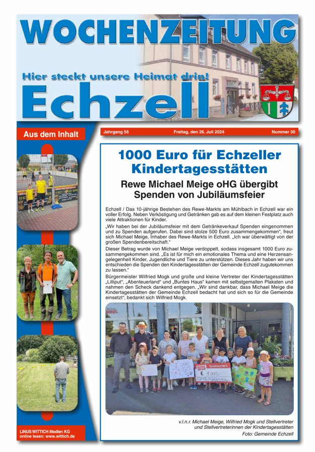 Wochenzeitung für die Gemeinde Echzell Titelblatt 30/2024