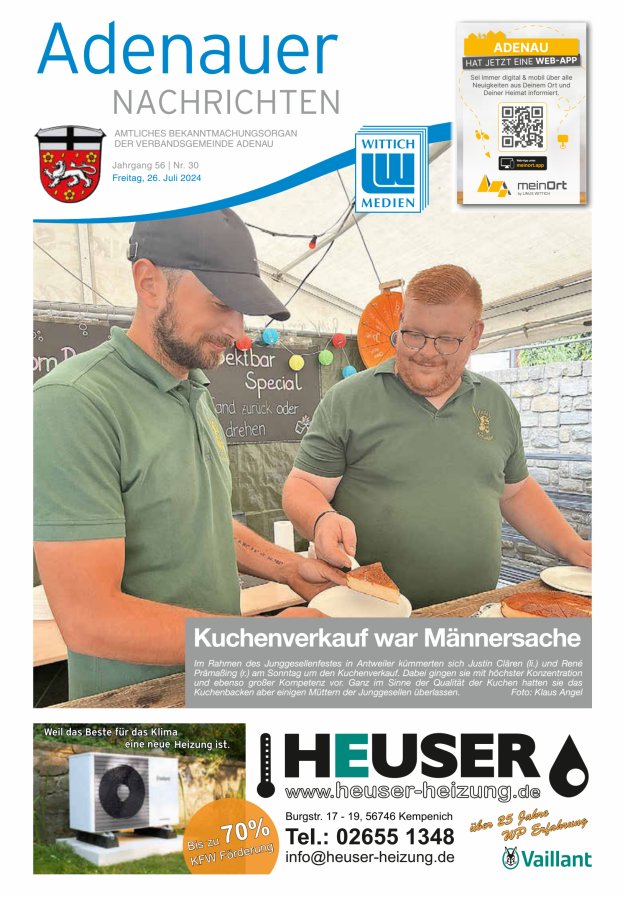 Adenauer Nachrichten Titelblatt 30/2024
