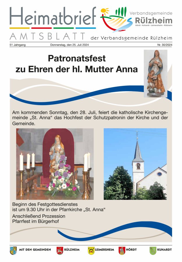Heimatbrief VG Rülzheim Titelblatt 30/2024