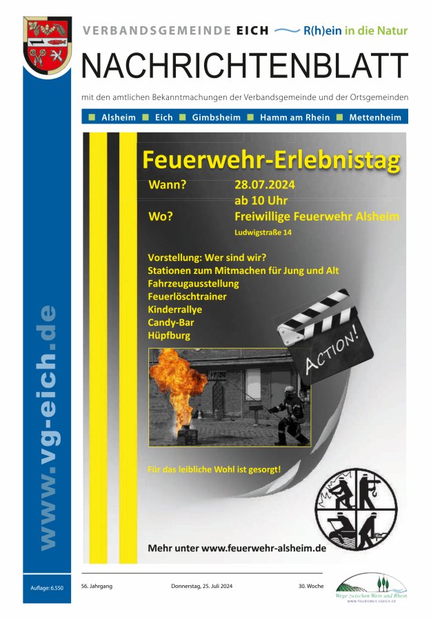 Nachrichtenblatt der VG Eich Titelblatt 30/2024