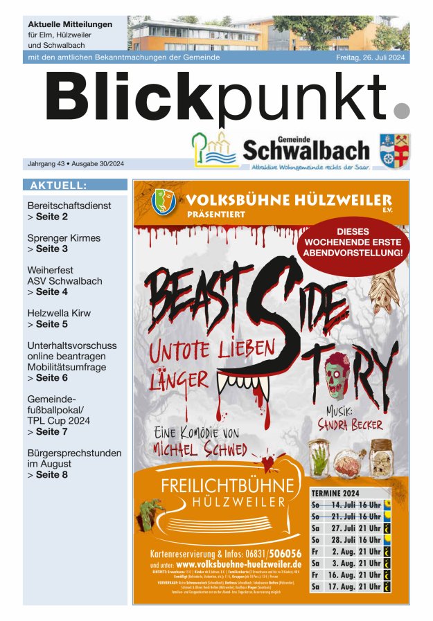 Blickpunkt Schwalbach Titelblatt 30/2024
