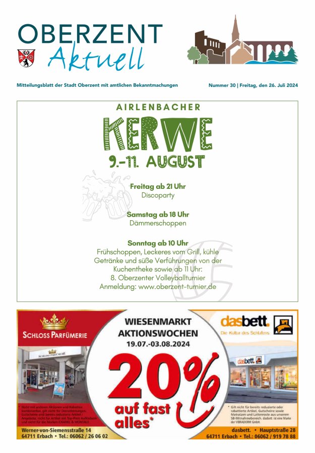 Oberzent aktuell Titelblatt 30/2024
