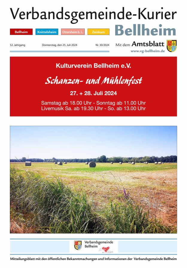 Verbandsgemeinde-Kurier Bellheim Titelblatt 30/2024
