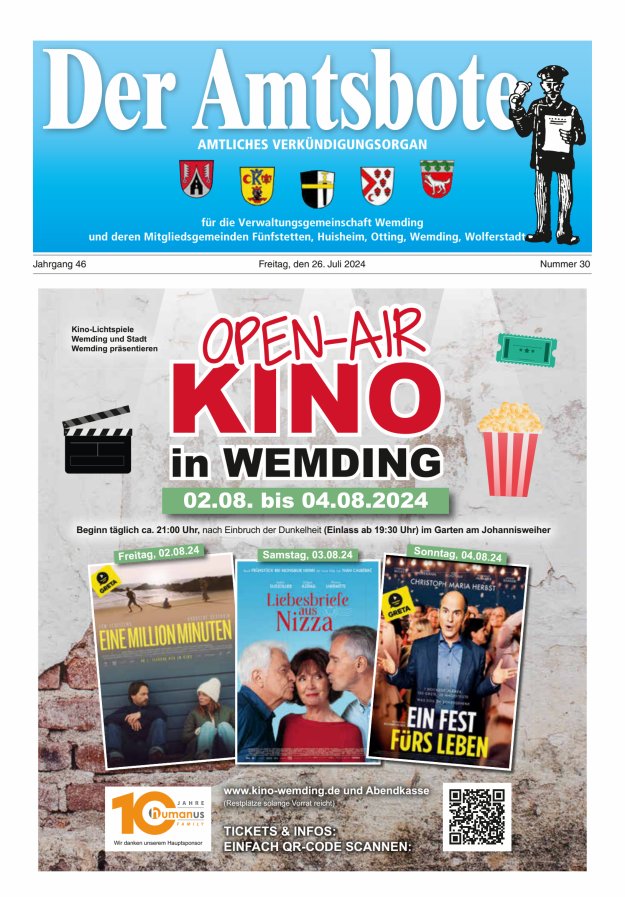 Der Amtsbote - Wemding Verwaltungsgemeinschaft Titelblatt 30/2024