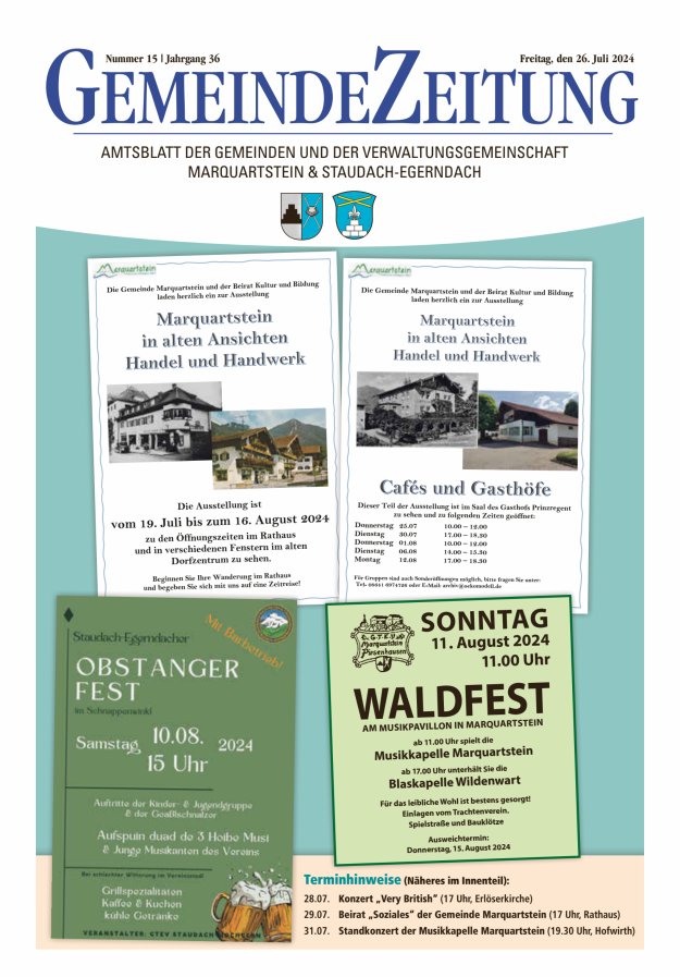 Marquartsteiner und Staudach-Egerndacher Nachrichten Titelblatt 15/2024