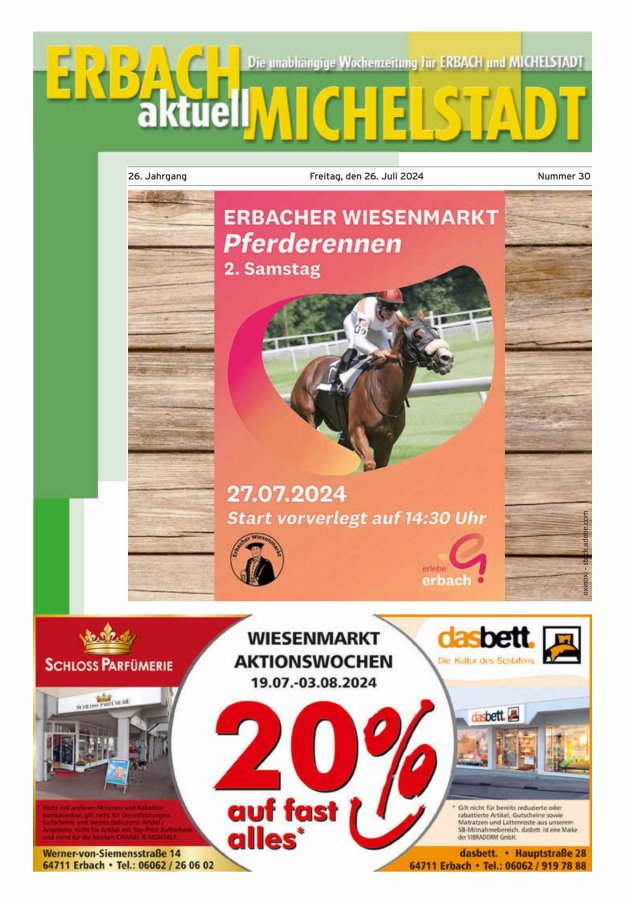 Erbach-Michelstadt aktuell Titelblatt 30/2024