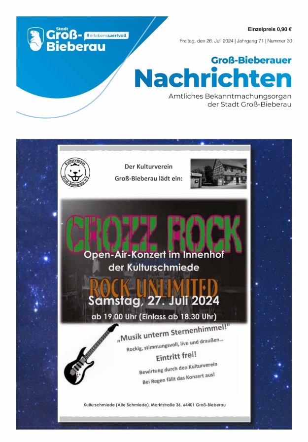 Groß-Bieberauer Nachrichten Titelblatt 30/2024