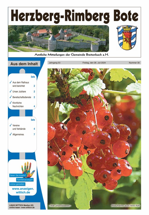 Herzberg-Rimberg Bote Titelblatt 30/2024