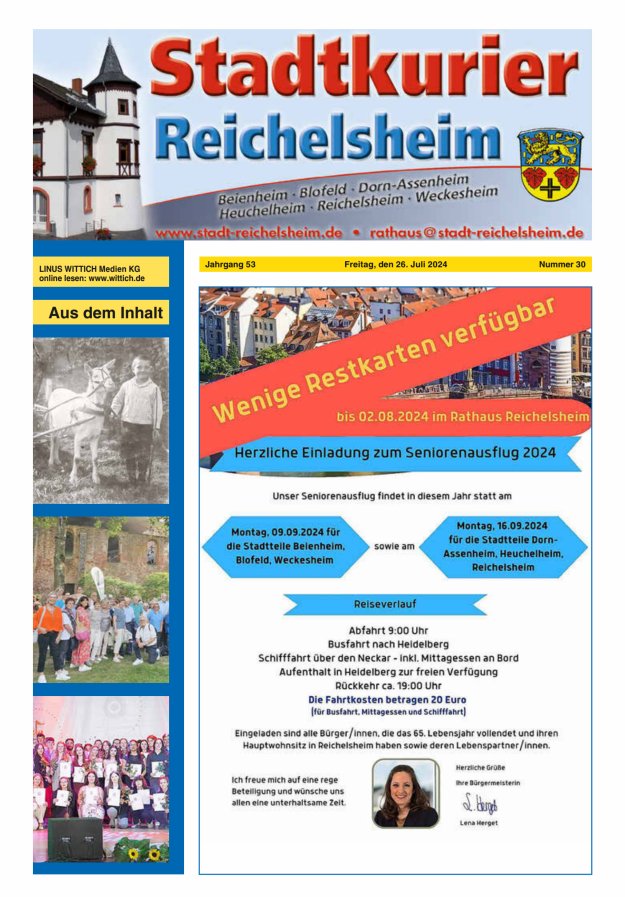 Stadtkurier Reichelsheim Titelblatt 30/2024