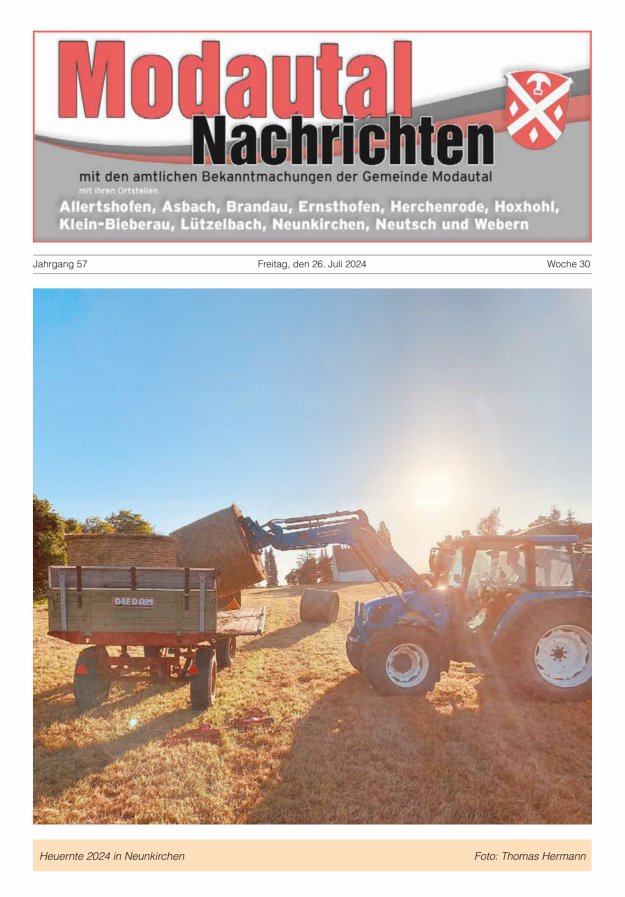 Modautal-Nachrichten Titelblatt 30/2024