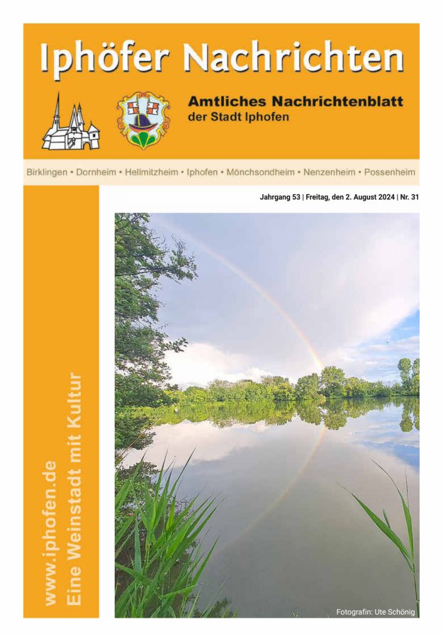 Iphöfer Nachrichten Titelblatt 31/2024