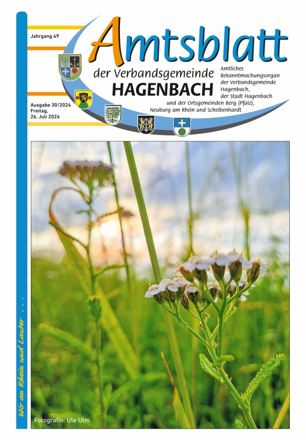 Amtsblatt der VG Hagenbach Titelblatt 30/2024