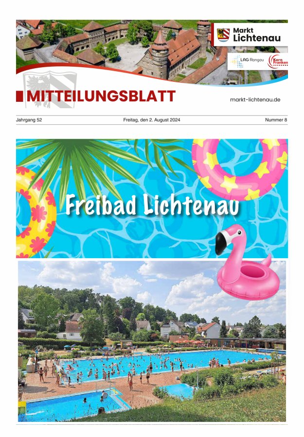 Markt Lichtenau in Bayern Titelblatt 08/2024