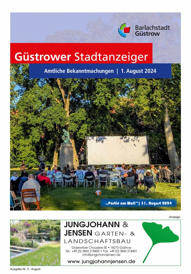 Güstrower Stadtanzeiger Titelblatt 01/2024