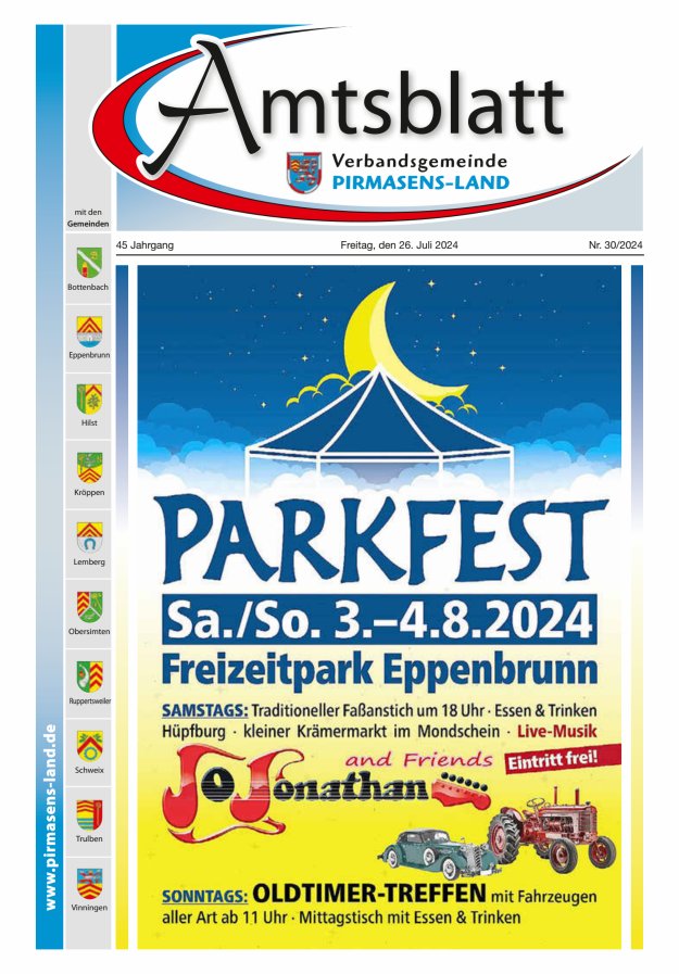 Amtsblatt VG Pirmasens-Land Titelblatt 30/2024