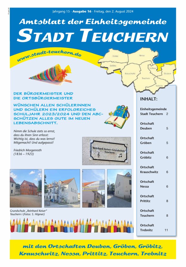 Amtsblatt der Einheitsgemeinde Stadt Teuchern Titelblatt 16/2024
