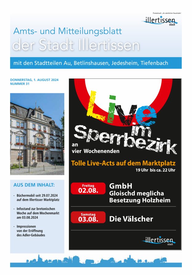 Amts- und Mitteilungsblatt Stadt Illertissen Titelblatt 31/2024