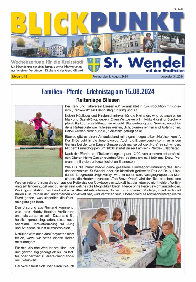 Blickpunkt St Wendel Titelblatt 31/2024