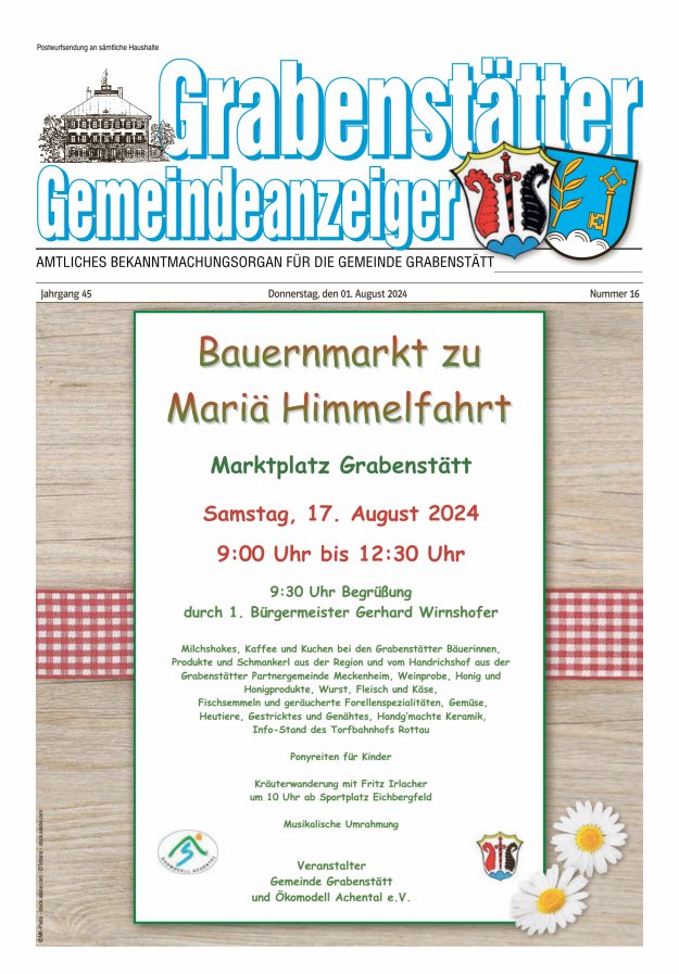 Grabenstätter Gemeindeanzeiger Titelblatt 16/2024