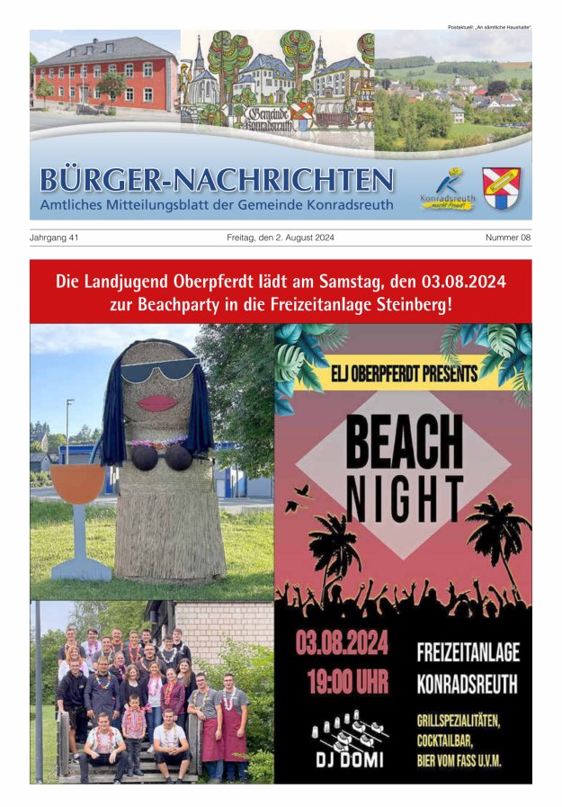 Bürger-Nachrichten Titelblatt 08/2024