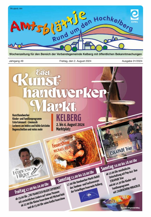 Amtsblättje - Rund um den Hochkelberg Titelblatt 31/2024
